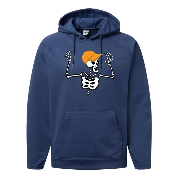 Rocker Skater Skeleton Cap Cool Halloween Punk Gift Performance Fleece Hoodie