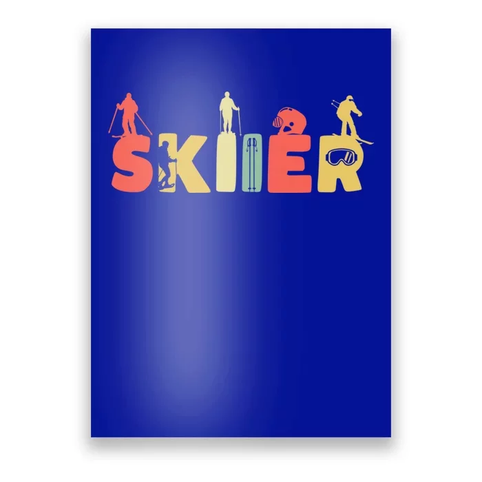 Retro Snow Skiing Ski Sports Gift Vintage Skiier Snow Skiing Meaningful Gift Poster