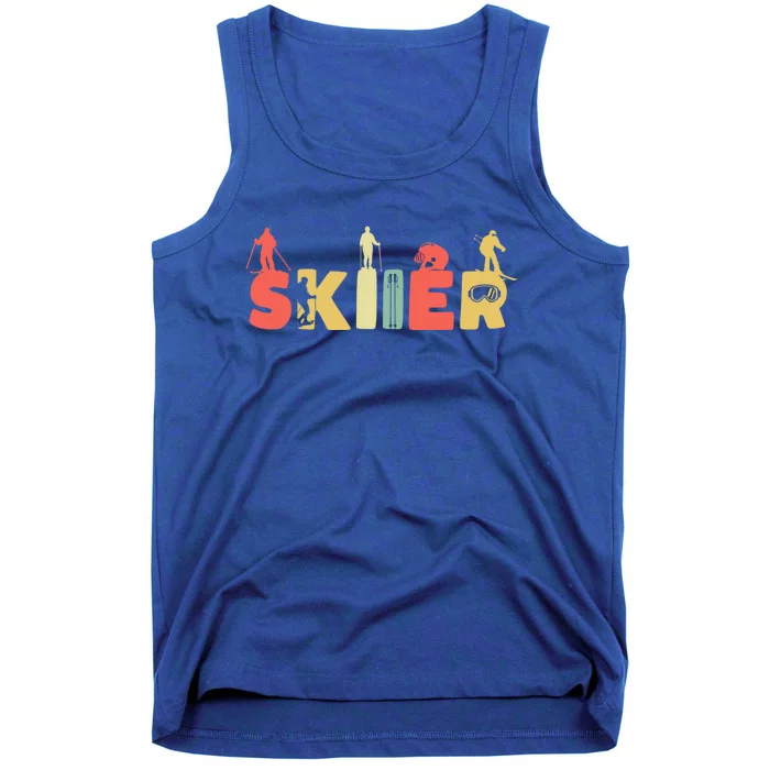 Retro Snow Skiing Ski Sports Gift Vintage Skiier Snow Skiing Meaningful Gift Tank Top