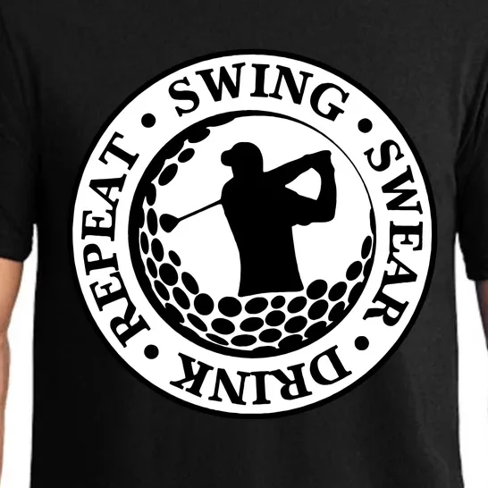 Repeat Swing Swear Drink Funny Golf Pajama Set