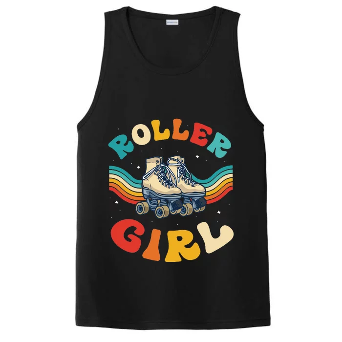 Roller  Skater Skating Retro Vintage 70s 80s Skates Performance Tank