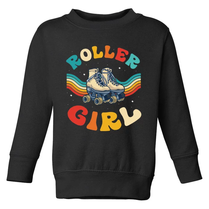 Roller  Skater Skating Retro Vintage 70s 80s Skates Toddler Sweatshirt