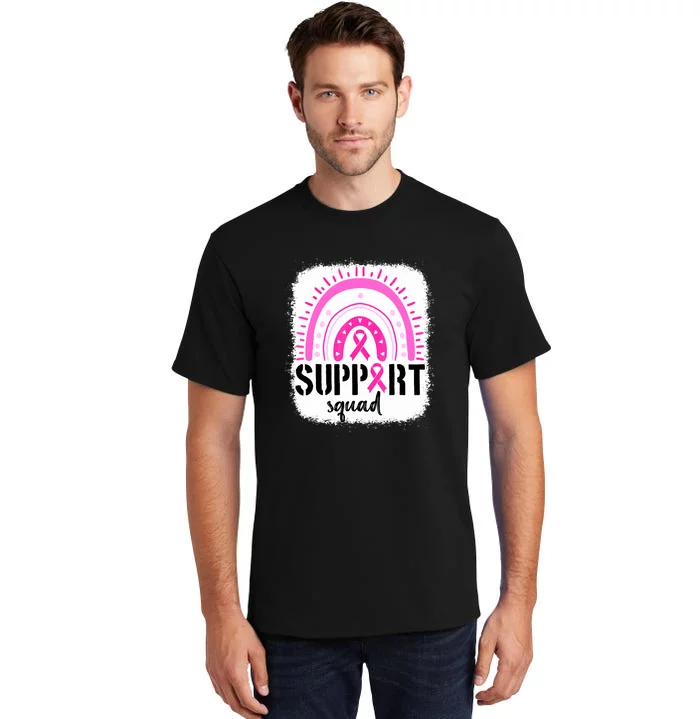 Rainbow Support Squad Breast Cancer Awareness Survivor Pink Ribbon Gift Tall T-Shirt