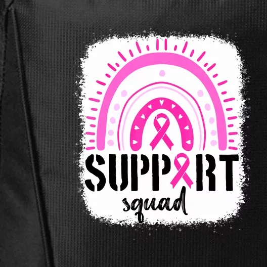 Rainbow Support Squad Breast Cancer Awareness Survivor Pink Ribbon Gift City Backpack