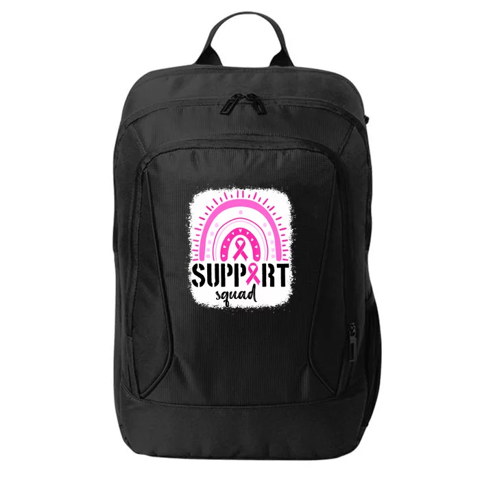 Rainbow Support Squad Breast Cancer Awareness Survivor Pink Ribbon Gift City Backpack