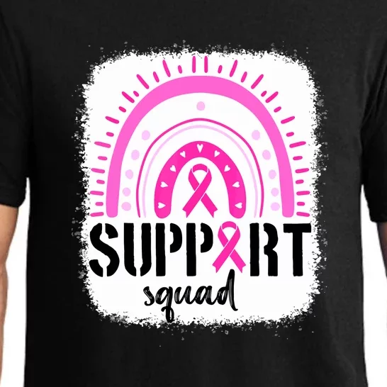 Rainbow Support Squad Breast Cancer Awareness Survivor Pink Ribbon Gift Pajama Set