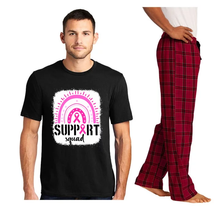 Rainbow Support Squad Breast Cancer Awareness Survivor Pink Ribbon Gift Pajama Set