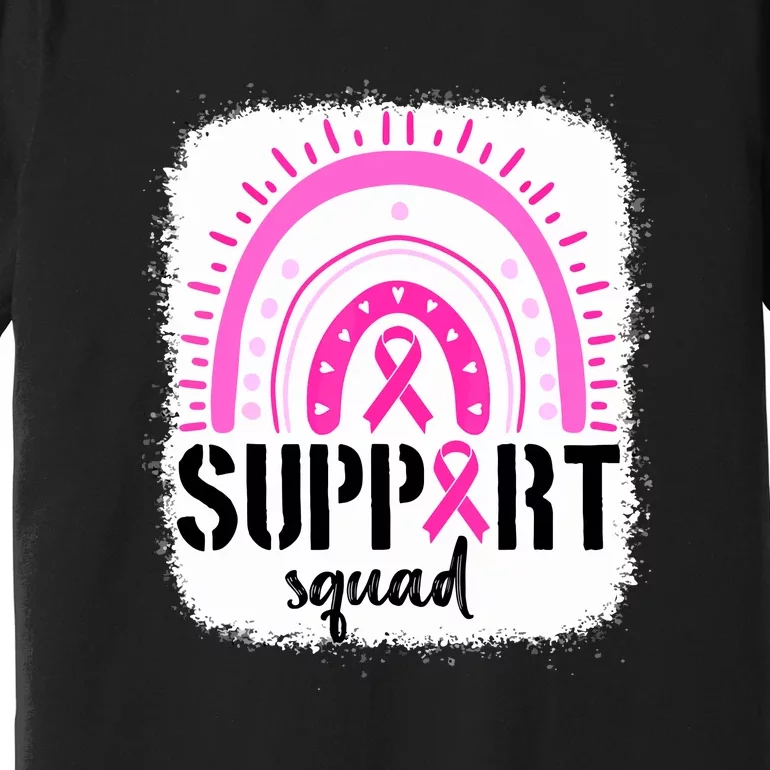 Rainbow Support Squad Breast Cancer Awareness Survivor Pink Ribbon Gift Premium T-Shirt