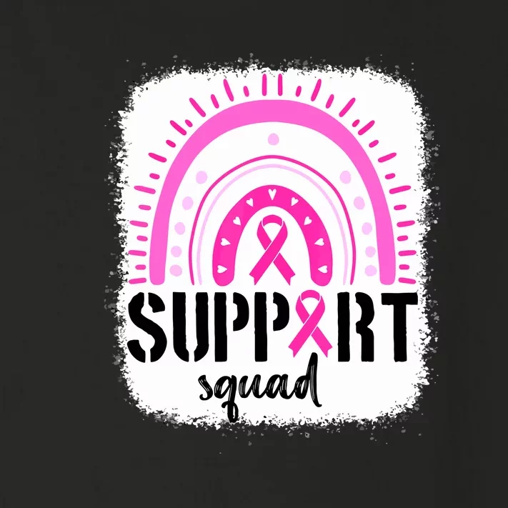 Rainbow Support Squad Breast Cancer Awareness Survivor Pink Ribbon Gift Toddler Long Sleeve Shirt