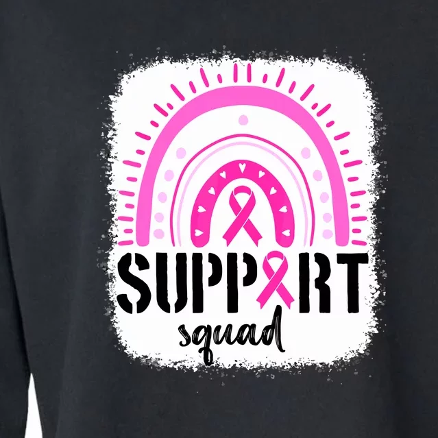 Rainbow Support Squad Breast Cancer Awareness Survivor Pink Ribbon Gift Cropped Pullover Crew