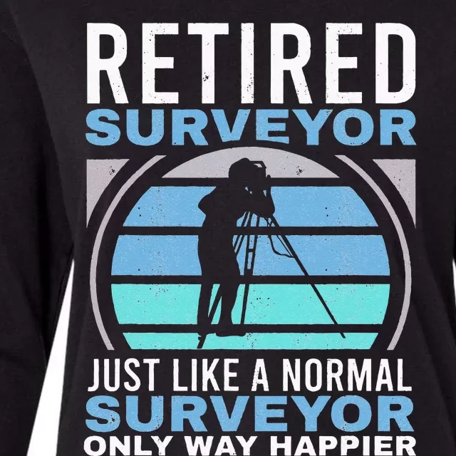 Retired Surveyor Surveying Grandpa Tripod Land Surveyor Womens Cotton Relaxed Long Sleeve T-Shirt