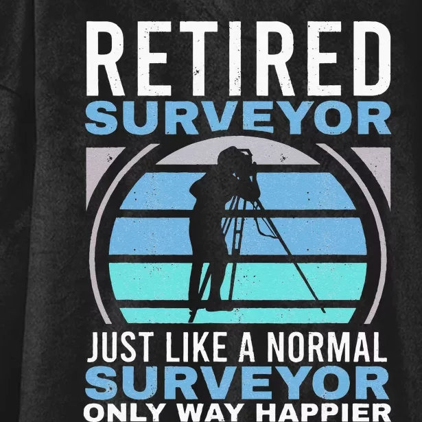 Retired Surveyor Surveying Grandpa Tripod Land Surveyor Hooded Wearable Blanket