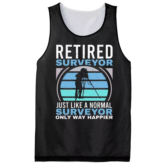 Retired Surveyor Surveying Grandpa Tripod Land Surveyor Mesh Reversible Basketball Jersey Tank