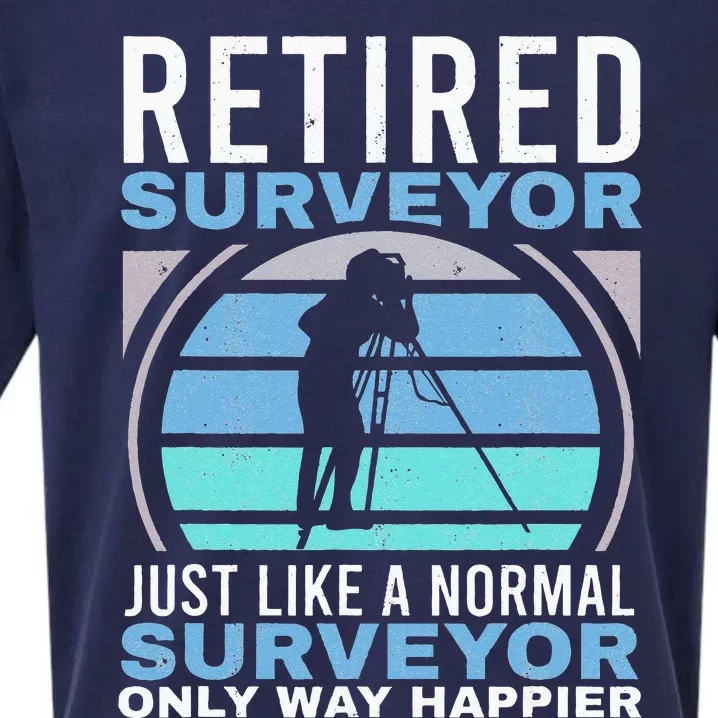 Retired Surveyor Surveying Grandpa Tripod Land Surveyor Sueded Cloud Jersey T-Shirt