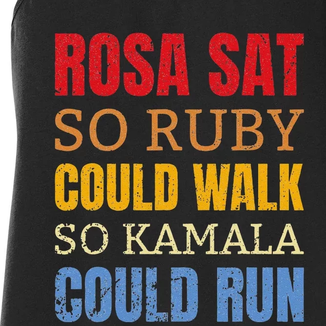 Rosa Sat So Ruby Could Walk So Kamala Black History Women's Racerback Tank