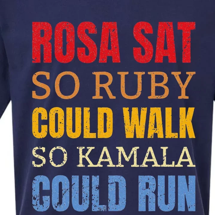 Rosa Sat So Ruby Could Walk So Kamala Black History Sueded Cloud Jersey T-Shirt