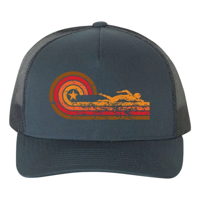 Retro Style Swimmer Vintage Swimming Gift Yupoong Adult 5-Panel Trucker Hat