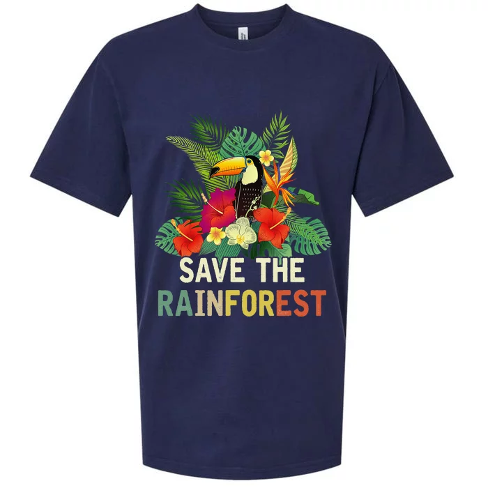 Retro Style Save The Rainforest Earth Day Gift Sueded Cloud Jersey T-Shirt