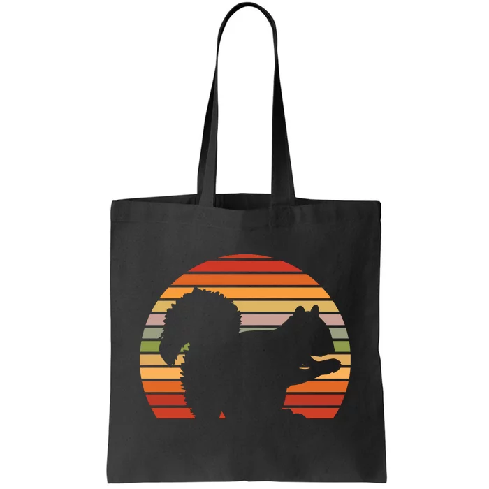 Retro Squirrel Silhouette Tote Bag