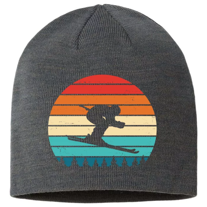 Retro Ski Sunset Vintage Sport 8 1/2in Sustainable Knit Beanie