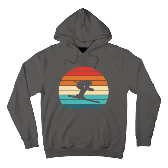 Retro Ski Sunset Vintage Sport Tall Hoodie