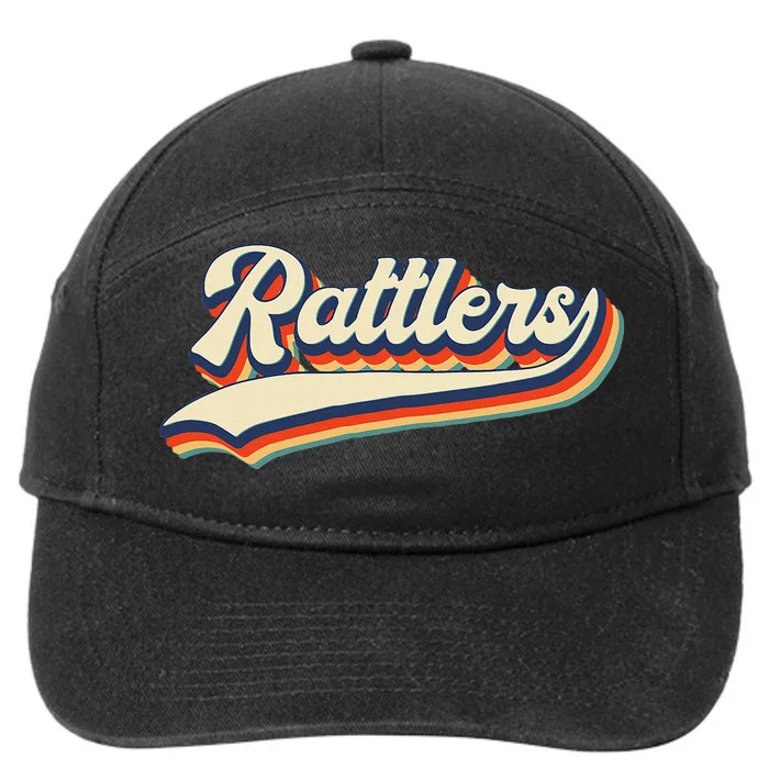 Rattlers School Sports Name Vintage Retro Gift 7-Panel Snapback Hat