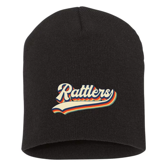 Rattlers School Sports Name Vintage Retro Gift Short Acrylic Beanie