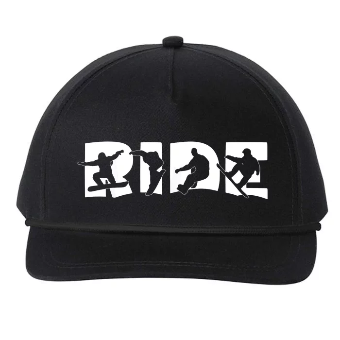 RIDE Snowboard Snowboarding Gift, Snowboarding Snapback Five-Panel Rope Hat