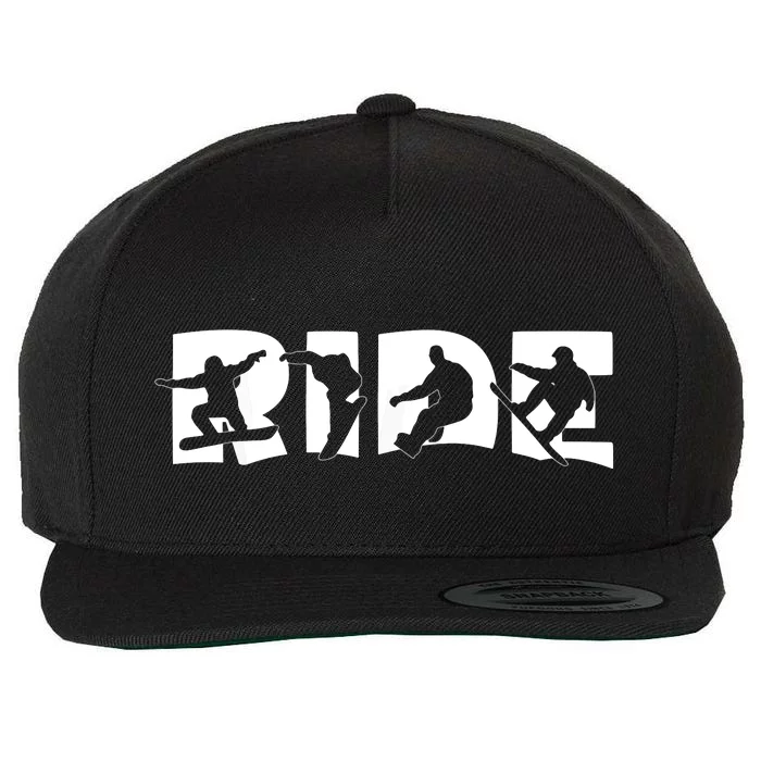 RIDE Snowboard Snowboarding Gift, Snowboarding Wool Snapback Cap