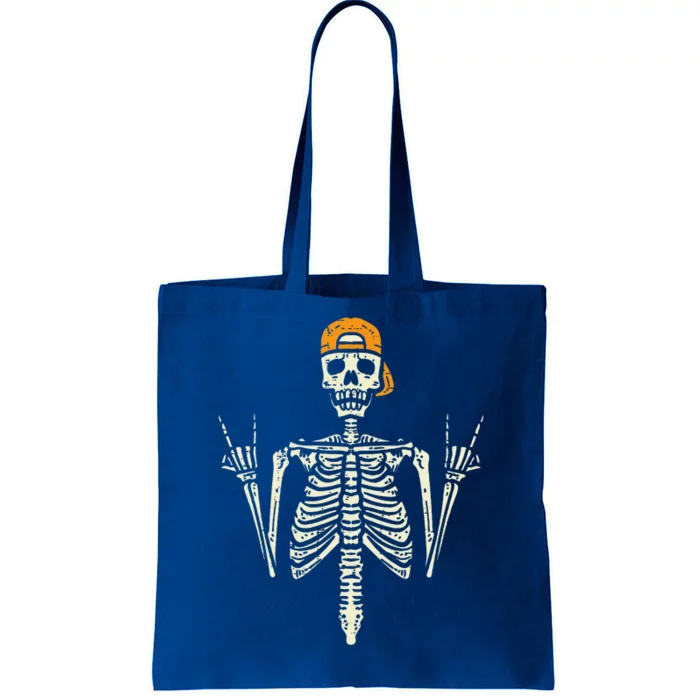 Rocker Skater Skeleton Cap Cool Halloween Punk Tote Bag