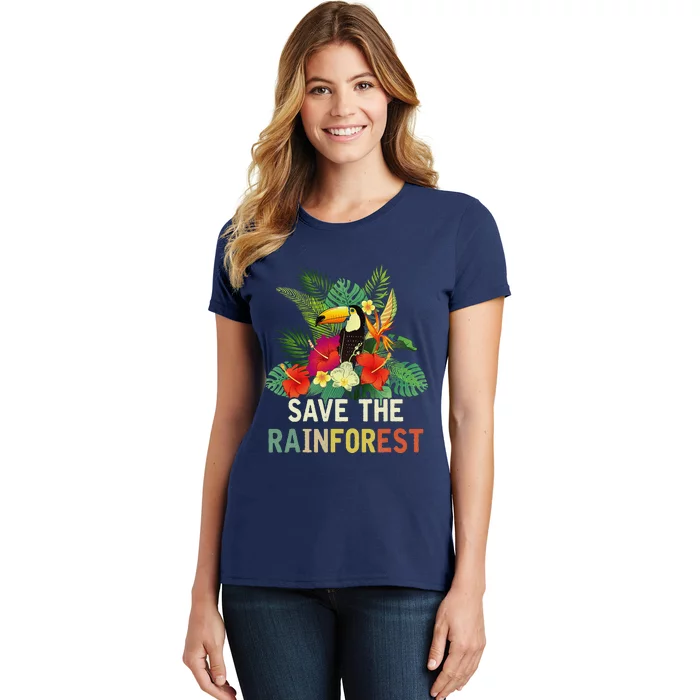 Retro Style Save The Rainforest Earth Day Gift Women's T-Shirt