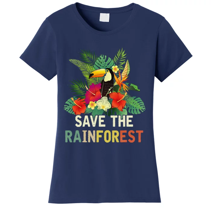 Retro Style Save The Rainforest Earth Day Gift Women's T-Shirt