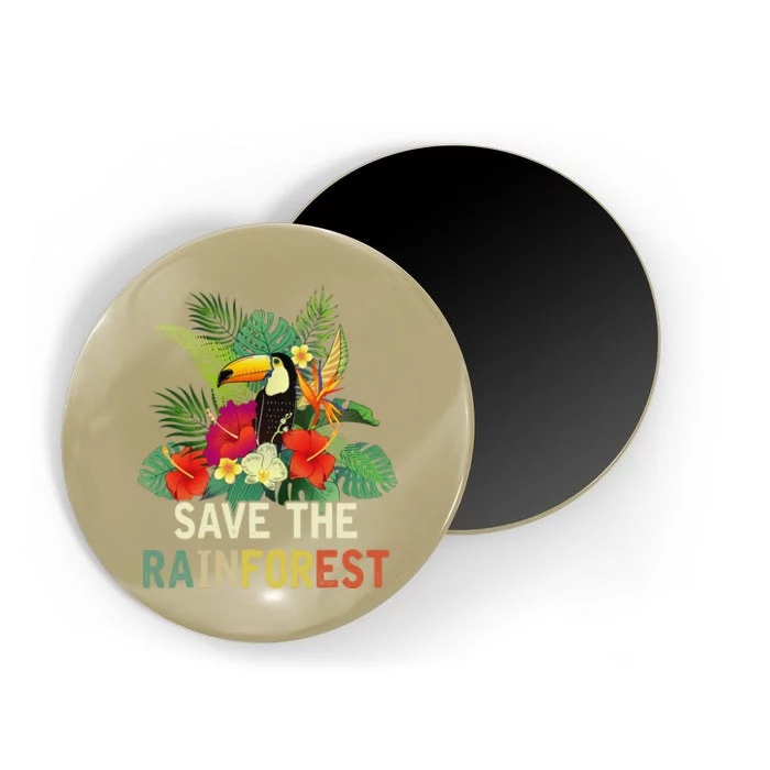 Retro Style Save The Rainforest Earth Day Gift Magnet