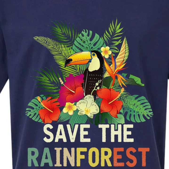 Retro Style Save The Rainforest Earth Day Gift Sueded Cloud Jersey T-Shirt