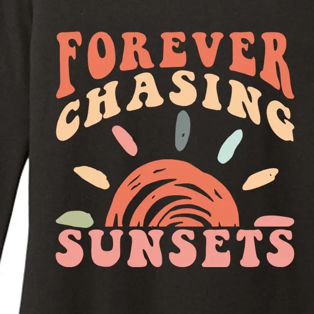 Retro Sunsets Summer Vacation Beach Womens CVC Long Sleeve Shirt