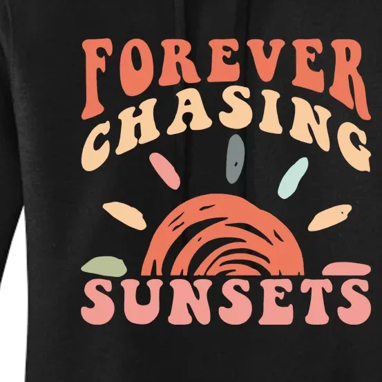 Retro Sunsets Summer Vacation Beach Women's Pullover Hoodie