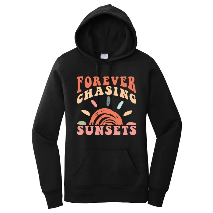 Retro Sunsets Summer Vacation Beach Women's Pullover Hoodie