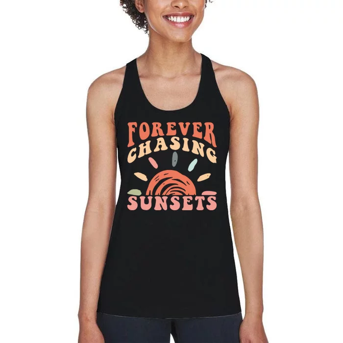 Retro Sunsets Summer Vacation Beach Women's Racerback Tank