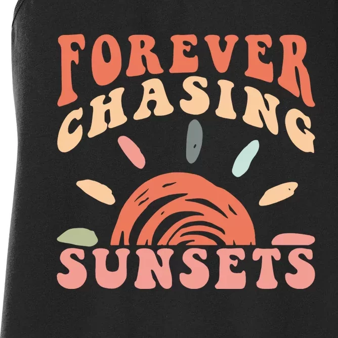 Retro Sunsets Summer Vacation Beach Women's Racerback Tank