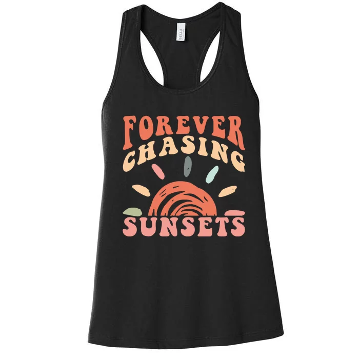 Retro Sunsets Summer Vacation Beach Women's Racerback Tank