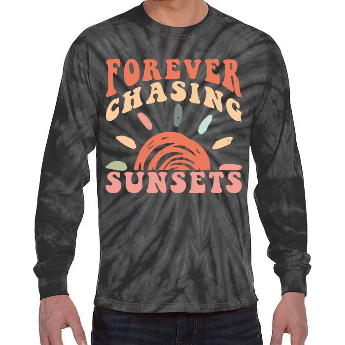 Retro Sunsets Summer Vacation Beach Tie-Dye Long Sleeve Shirt