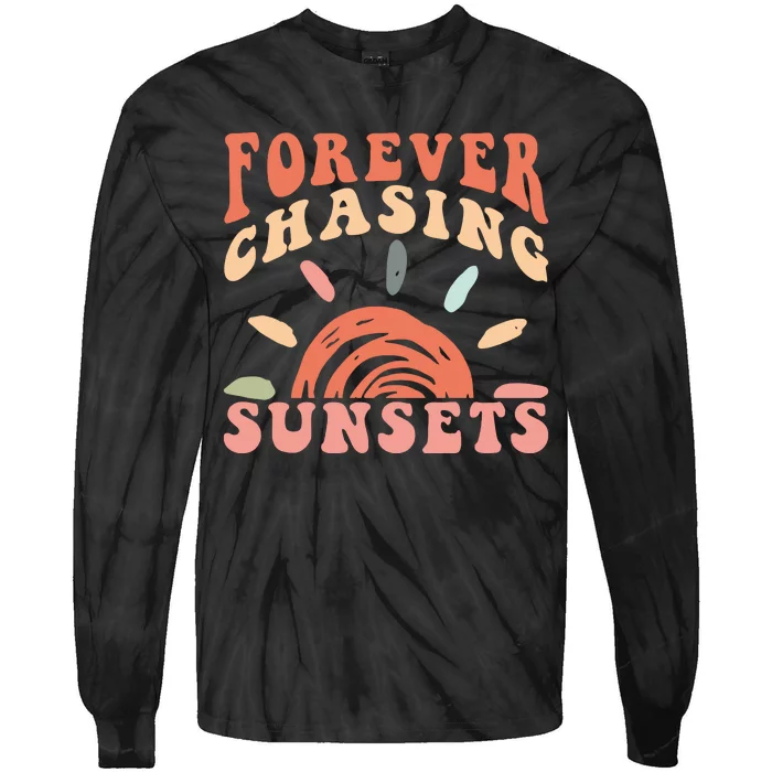 Retro Sunsets Summer Vacation Beach Tie-Dye Long Sleeve Shirt