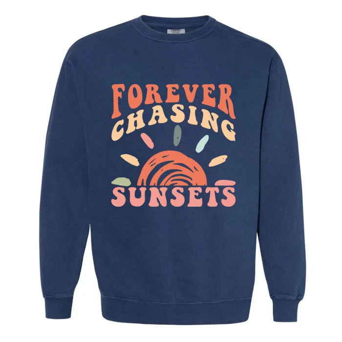 Retro Sunsets Summer Vacation Beach Garment-Dyed Sweatshirt