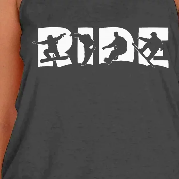 Ride Snowboard Snowboarding Gift Snowboarding Women's Knotted Racerback Tank