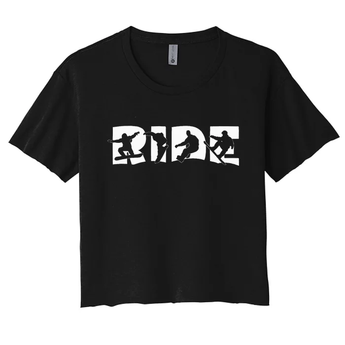 Ride Snowboard Snowboarding Gift Snowboarding Women's Crop Top Tee