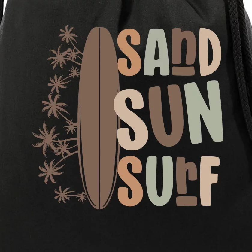 Retro Sand Sun Surf Boho Summer Drawstring Bag