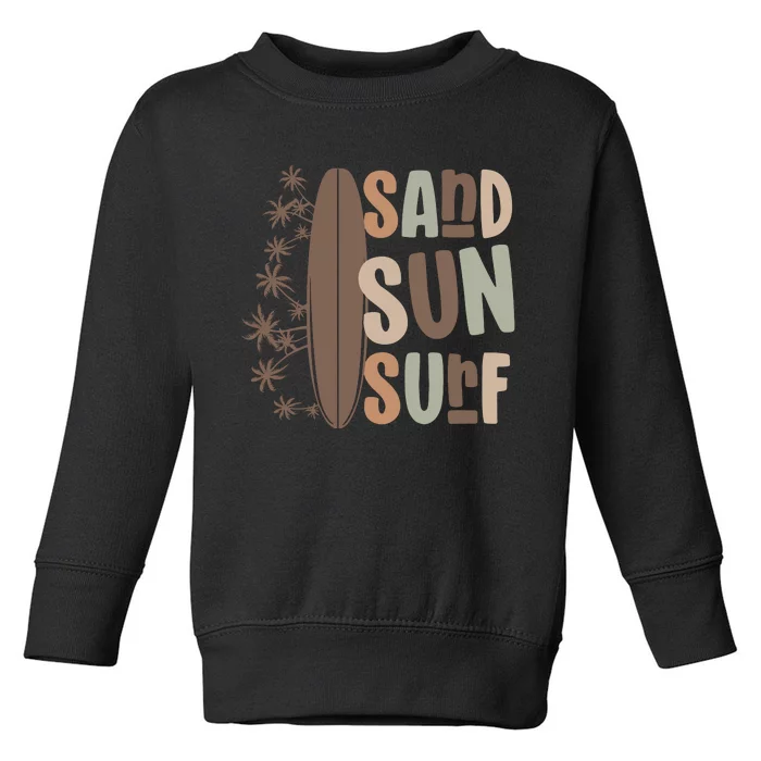 Retro Sand Sun Surf Boho Summer Toddler Sweatshirt