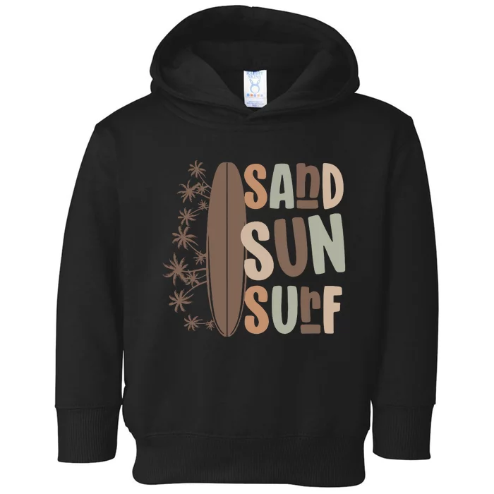 Retro Sand Sun Surf Boho Summer Toddler Hoodie