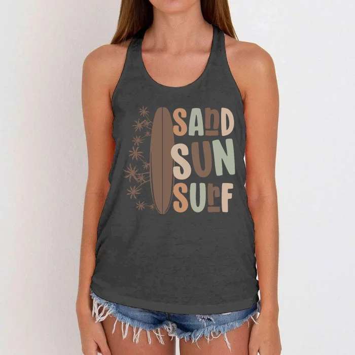 Retro Sand Sun Surf Boho Summer Women's Knotted Racerback Tank