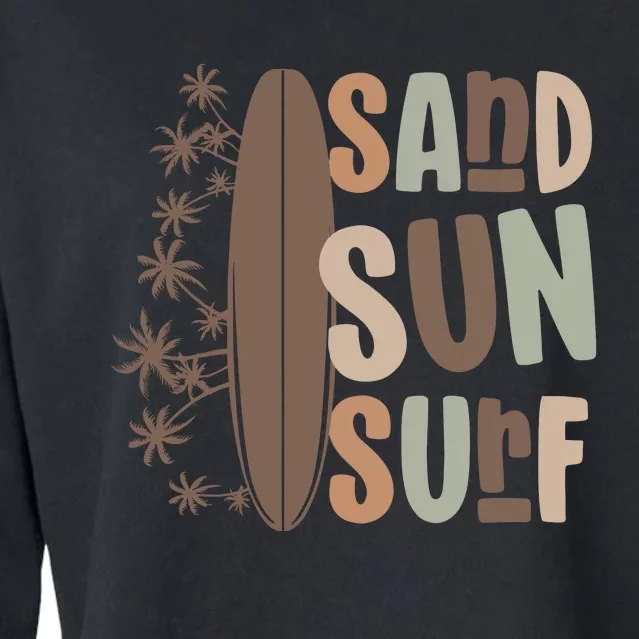 Retro Sand Sun Surf Boho Summer Cropped Pullover Crew